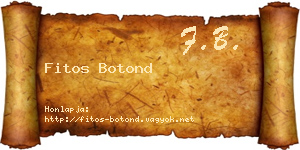 Fitos Botond névjegykártya